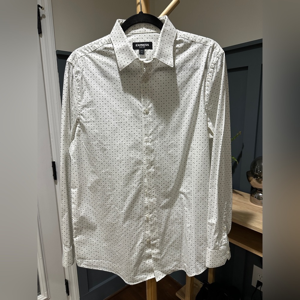 Express Extra Slim Fit Patterned Dress Shirt